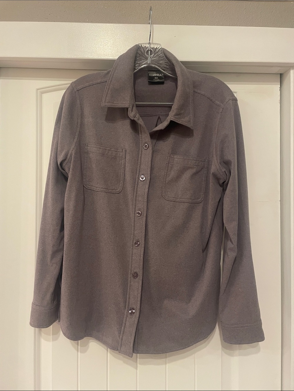 Dusty Lavender Button-Up Flannel Shirt